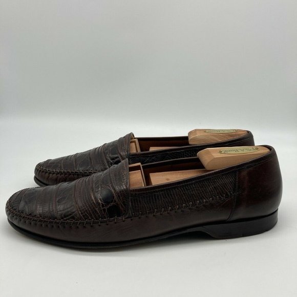 Barcelino Mens Genuine Lizard Leather Loafers - Picture 6 of 8